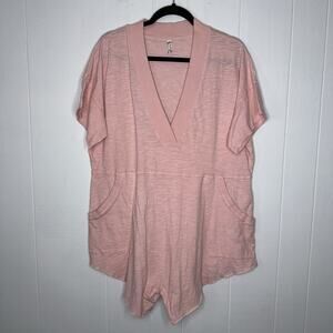 Intimately Free People Women’s Why Not Cotton Romper Light Pink Size Small